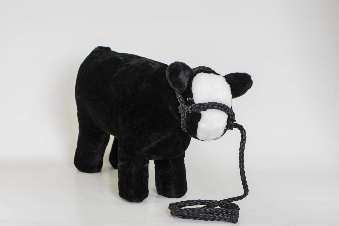 LARGE PLUSH BLACK BALDY STEER